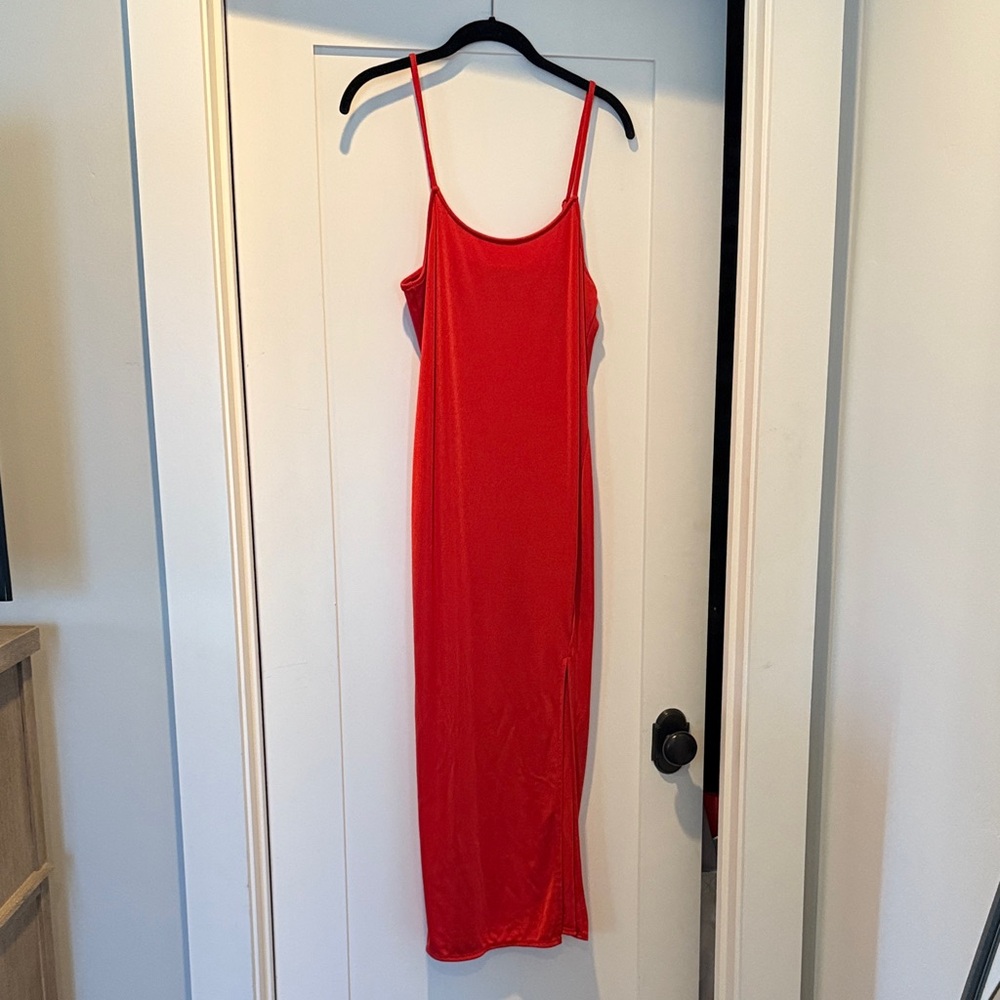 Something Navy Red Slip Dress